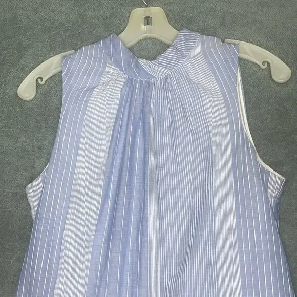 Calvin Klein Dress Womens 8 Blue Babydoll Sleeveless High Neck Lined Spring - Picture 2 of 10